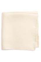 Men's Nordstrom Men's Shop Solid Silk Pocket Square, Size - Beige