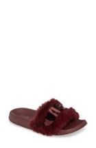 Women's Michael Michael Kors Jett Faux Fur Slide Sandal M - Red
