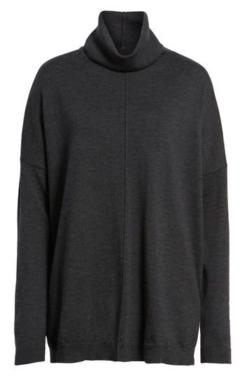 Women's Eileen Fisher Merino Wool Boxy Turtleneck Sweater