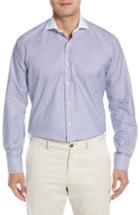 Men's Ike Behar Regular Fit Stripe Dress Shirt .5 34/35 - Blue