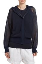 Women's James Perse Open Stitch Hooded Cardigan - Blue
