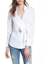 Women's Astr The Label Tie Front Poplin Blouse - White