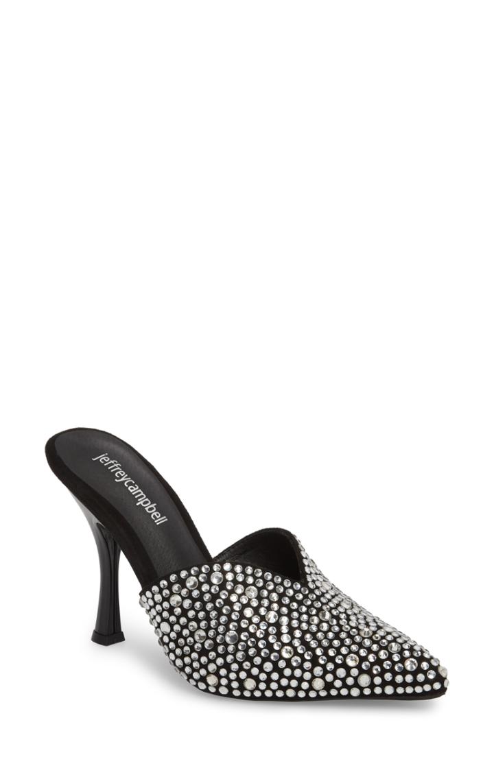Women's Jeffrey Campbell Jodeci Embellished Mule .5 M - Black
