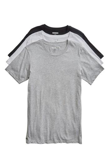 Men's Lacoste 3-pack Slim Fit Crewneck T-shirts - Black