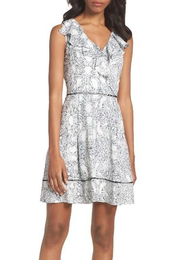 Women's Adelyn Rae Ruffle Fit & Flare Dress - White