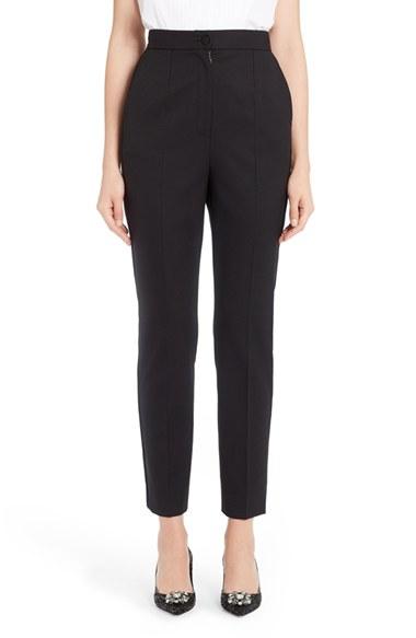 Women's Dolce & Gabbana Crop Tuxedo Pants Us / 42 It - Black
