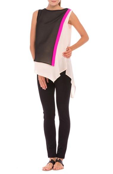 Women's Olian 'mia' Asymmetrical Sleeveless Blouse