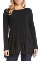 Women's Karen Karen Lace Inset Sweater - Black