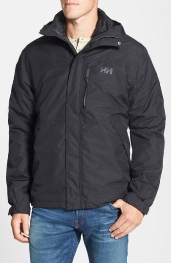 Men's Helly Hansen Squamish 3-in-1 Water Repellent Hooded Jacket - Black