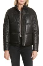 Women's Veda Power Puff Leather Jacket - Black