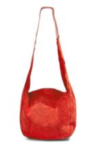 Topshop Susie Mini Leather Hobo - Red