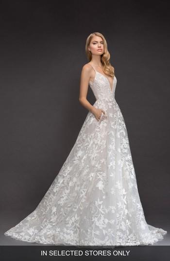 Women's Blush By Hayley Paige Fleur De Lis Embroidered Tulle Ballgown, Size In Store Only - Ivory