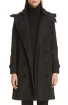 Women's Burberry Kensington Trench Coat With Detachable Hood - Black