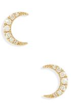 Women's Ef Collection Mini Moon Diamond Stud Earrings