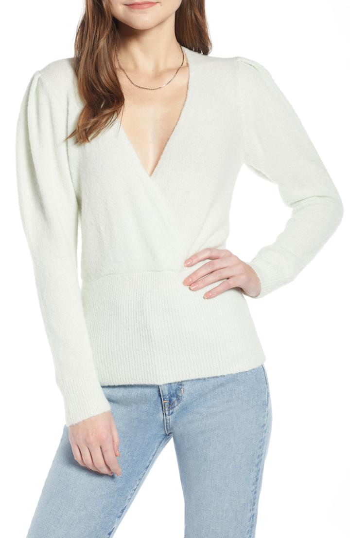 Women's Something Navy Surplice Sweater, Size - Green