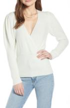 Women's Something Navy Surplice Sweater, Size - Green