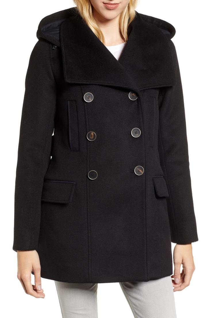 Women's Mackage Hooded Peacoat - Black