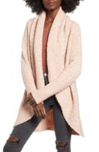 Women's Leith Shawl Collar Boucle Cocoon Cardigan, Size - Pink
