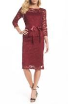 Women's Chetta B Lace Sheath Dress - Burgundy