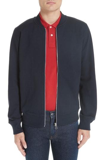 Men's Ps Paul Smith Zip Knit Bomber Jacket - Blue