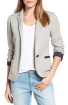 Women's Olivia Moon Elbow Patch Knit Blazer - Grey