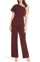 Women's Bb Dakota One-shoulder Crepe Jumpsuit - Burgundy