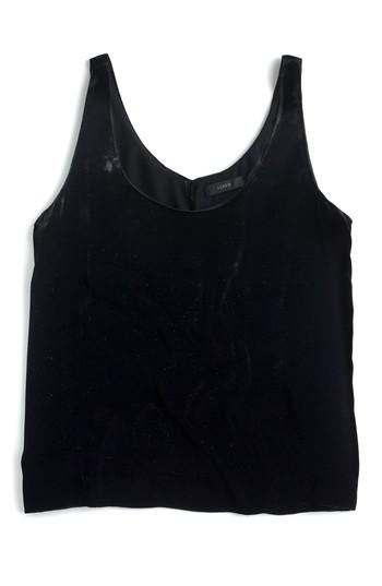 Women's J.crew Riff Velvet Tank Top - Black