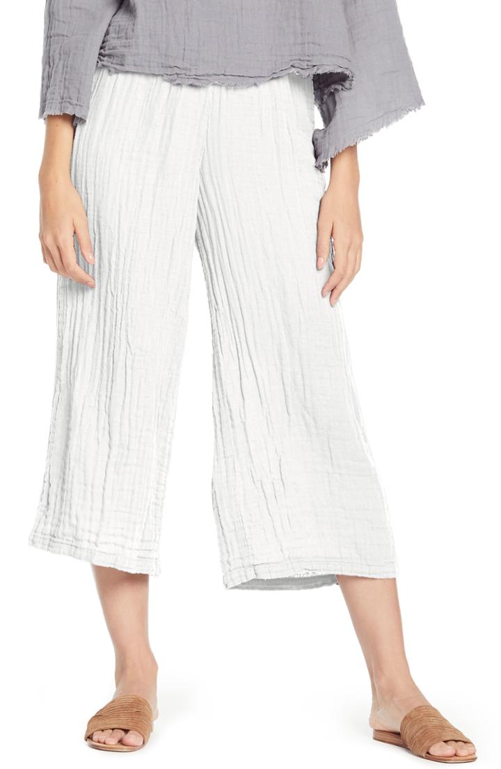 Women's Michael Stars Double Gauze Wide Leg Pants - White