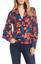 Women's Halogen Silk Blend Wrap Blouse, Size - Blue