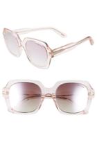 Women's Tom Ford Autumn 53mm Square Sunglasses - Pink/ Gradient Red To Pearl