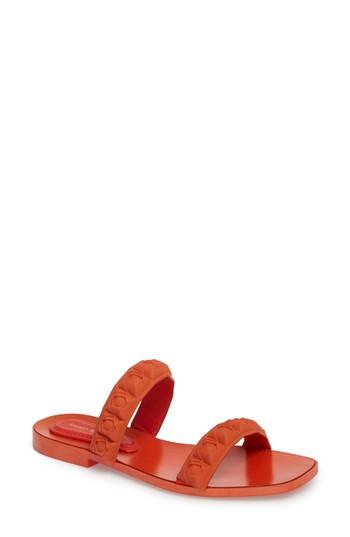 Women's Stuart Weitzman Rosita Dual Strap Slide Sandal M - Red
