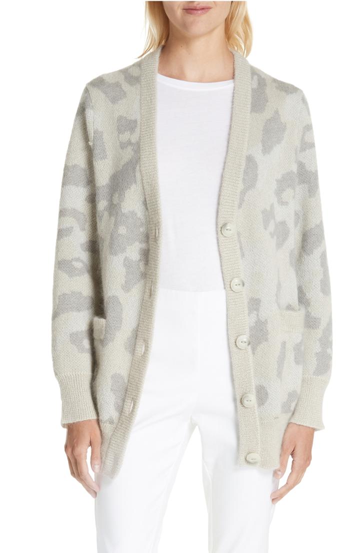 Women's Rag & Bone Leopard Print Cardigan - Ivory