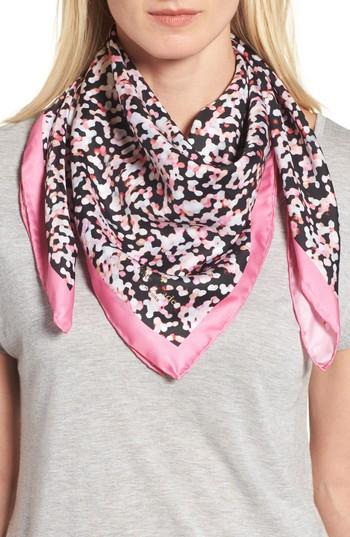 Women's Kate Spade New York Gifting Bubbles Square Silk Scarf, Size - Pink