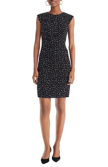 Women's J.crew Tweed Cap Sleeve Sheath Dress - Blue