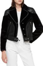 Women's Allsaints Zola Leather & Faux Fur Jacket - Black