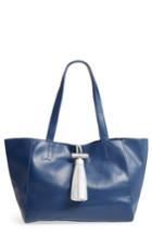 Emperia August Faux Leather Tassel Tote - Blue