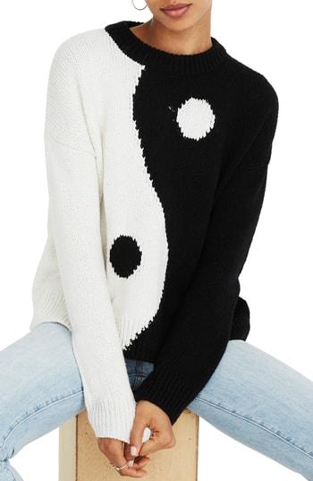 Women's Madewell Yin Yang Pullover Sweater - Black