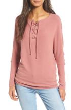 Women's Cupcakes And Cashmere Danton Lace-up Sweatshirt - Pink
