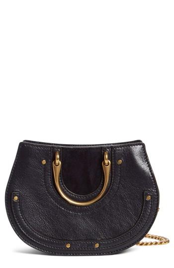 Chloe Micro Pixie Leather Top Handle Satchel - Blue
