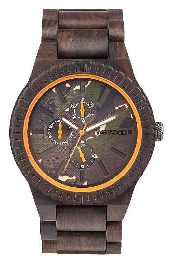 Men's Wewood Kos Multifunctional Wood Bracelet Watch, 46mm