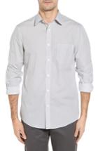 Men's Nordstrom Men's Shop Regular Fit Non-iron Print Sport Shirt, Size - Black