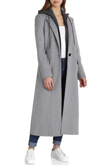 Women's Avec Les Filles Wool Blend Coat - Grey