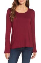 Women's Michael Stars Bell Sleeve Tee, Size - Burgundy