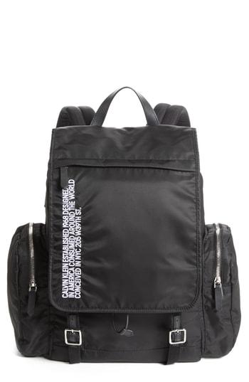 Men's Calvin Klein 205w39nyc Nylon Flap Backpack - Black