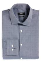 Men's Boss Sharp Fit Solid Dress Shirt .5r - Blue