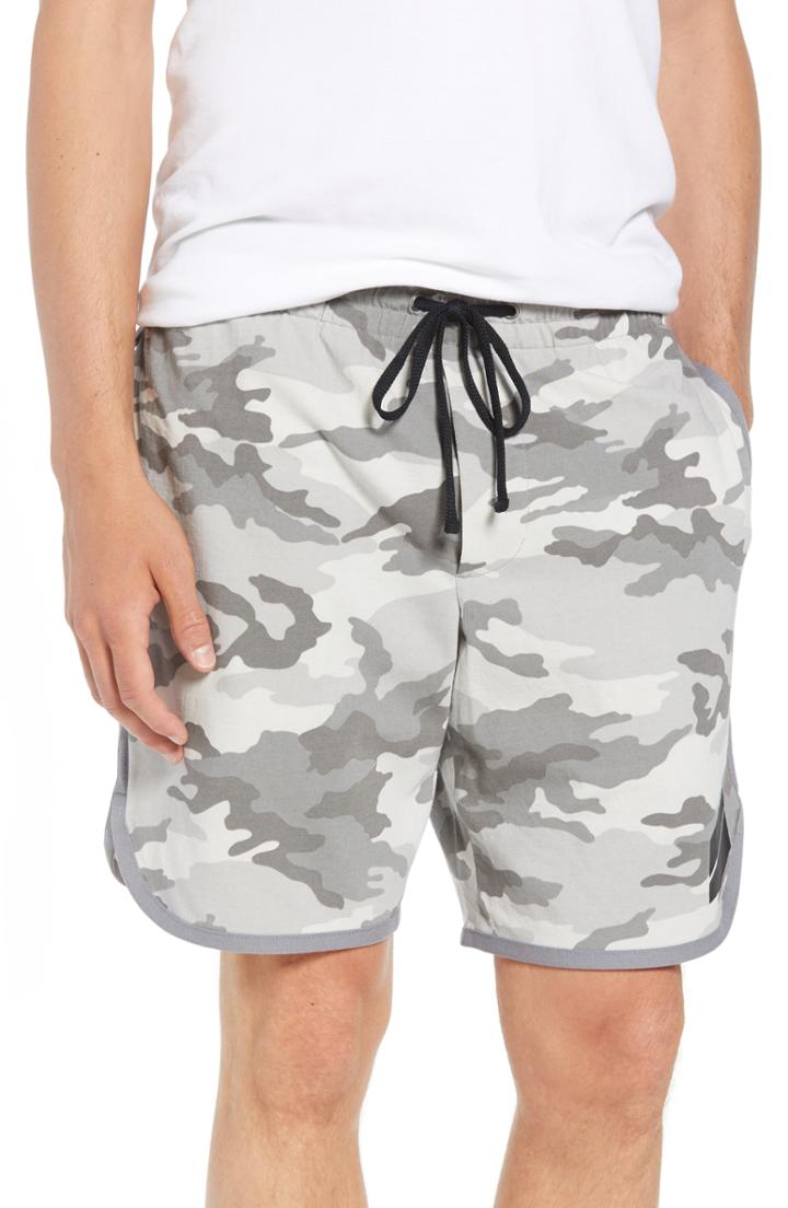 Men's James Perse Camo Heavy Jersey Basketball Shorts (m) - Green