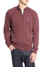 Men's Psycho Bunny Donegal Quarter Zip Pullover, Size - Burgundy
