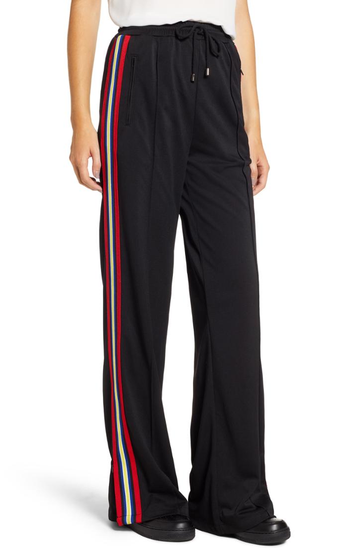 Women's Rebecca Minkoff Betsy Wide Leg Track Pants - Black