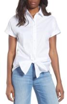 Women's Gibson Tie Front Blouse - White