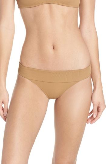 Women's L Space Veronica Ribbed Bikini Bottoms - Brown